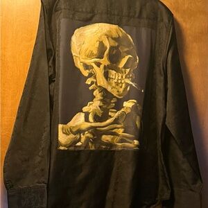 Van Gogh Museum Elegant Black Embroidered Men's Shirt